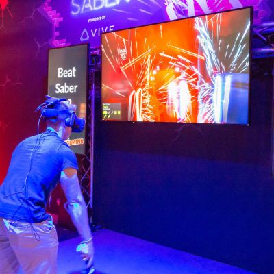 A gamer plays the hit VR game, Beat Saber, this article explores non-gaming applications of vr